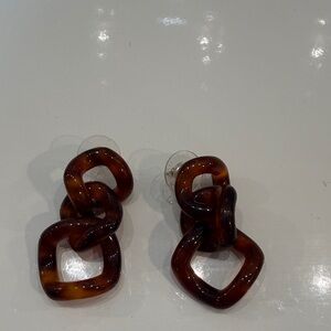 Ann Taylor Elegant Tortoise Link Earrings